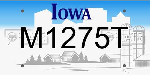M1275T Iowa License Plate