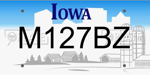 M127BZ Iowa License Plate