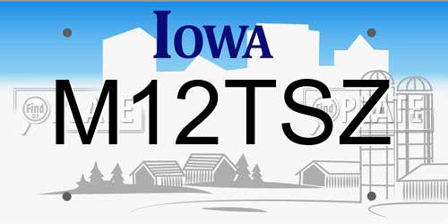 M12TSZ Iowa License Plate