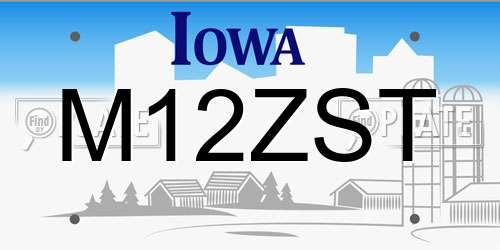 M12ZST Iowa License Plate