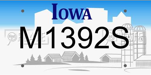 M1392S Iowa License Plate
