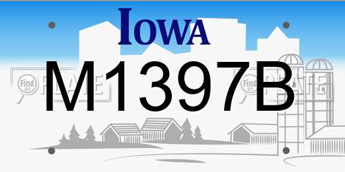M1397B Iowa License Plate