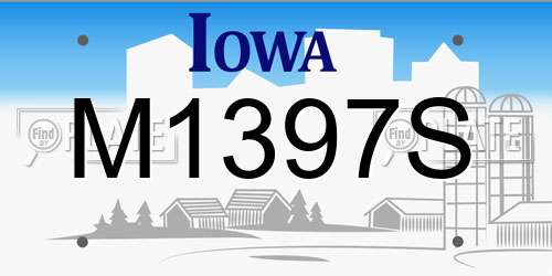 M1397S Iowa License Plate