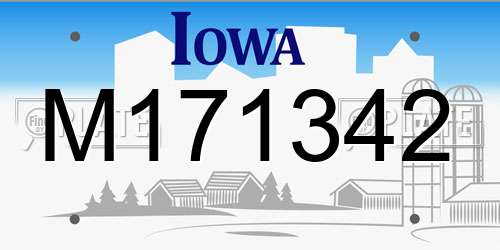 M171342 Iowa License Plate