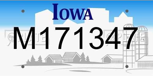 M171347 Iowa License Plate