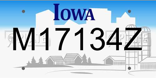 M17134Z Iowa License Plate