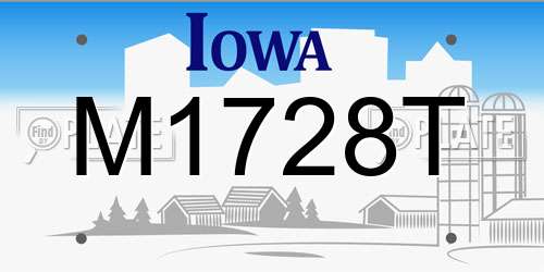M1728T Iowa License Plate
