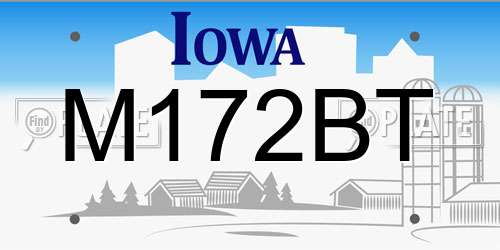 M172BT Iowa License Plate