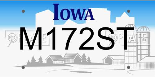 M172ST Iowa License Plate