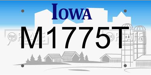 M1775T Iowa License Plate