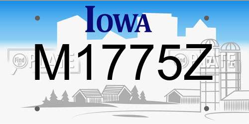M1775Z Iowa License Plate