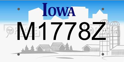 M1778Z Iowa License Plate