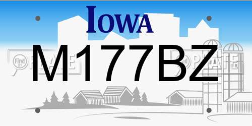 M177BZ Iowa License Plate