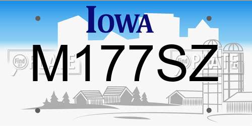 M177SZ Iowa License Plate