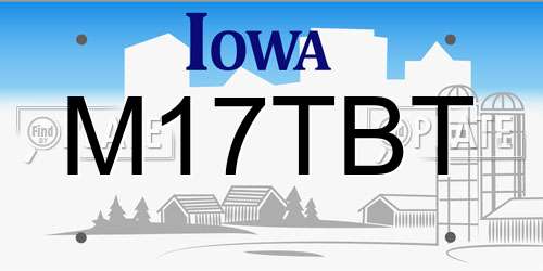 M17TBT Iowa License Plate