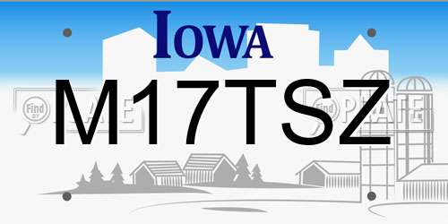 M17TSZ Iowa License Plate