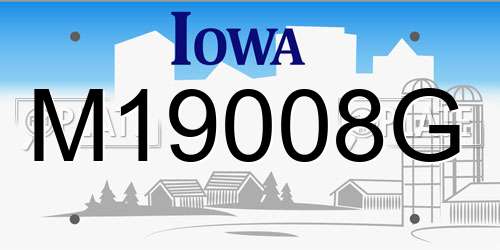 M19008G Iowa License Plate