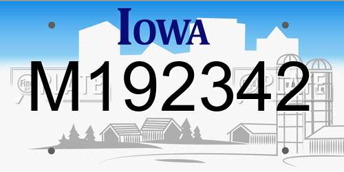 M192342 Iowa License Plate