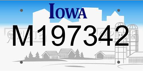 M197342 Iowa License Plate