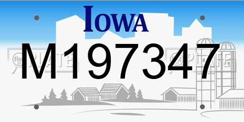 M197347 Iowa License Plate
