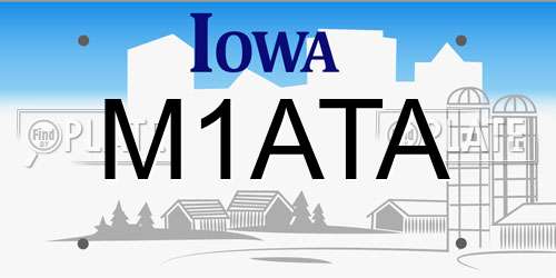 M1ATA Iowa License Plate