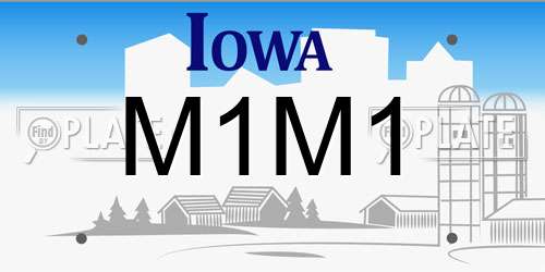 M1M1 Iowa License Plate