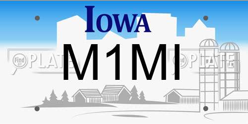 M1MI Iowa License Plate