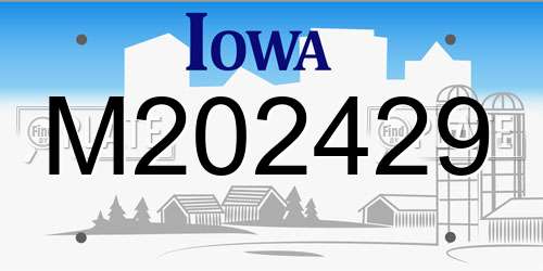 M202429 Iowa License Plate