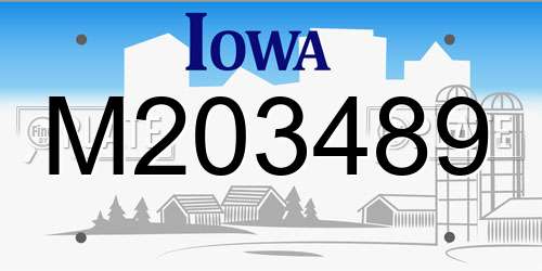 M203489 Iowa License Plate