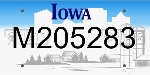 M205283 Iowa License Plate