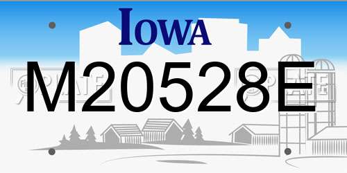 M20528E Iowa License Plate
