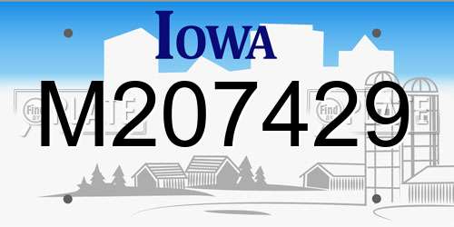 M207429 Iowa License Plate