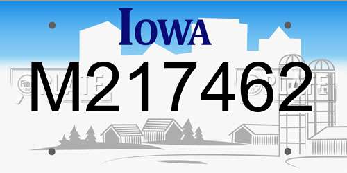 M217462 Iowa License Plate
