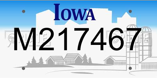 M217467 Iowa License Plate