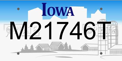 M21746T Iowa License Plate