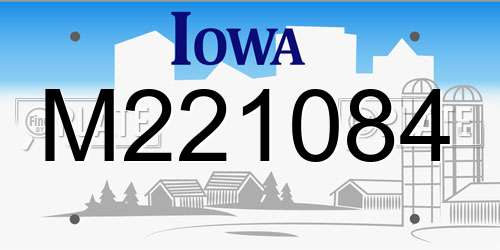 M221084 Iowa License Plate