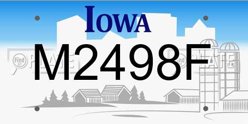M2498F Iowa License Plate