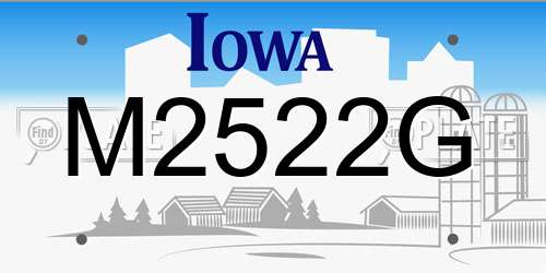 M2522G Iowa License Plate