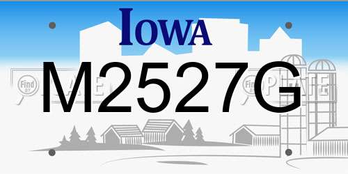 M2527G Iowa License Plate