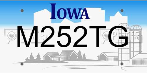 M252TG Iowa License Plate