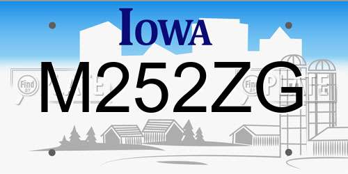 M252ZG Iowa License Plate