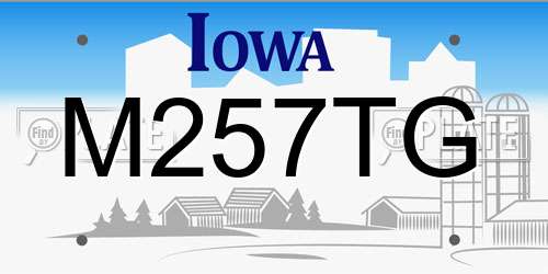 M257TG Iowa License Plate