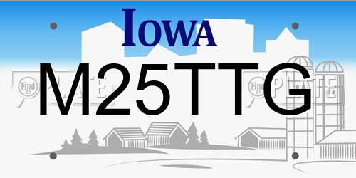M25TTG Iowa License Plate