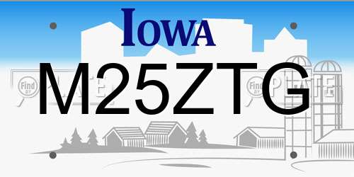 M25ZTG Iowa License Plate