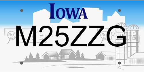 M25ZZG Iowa License Plate