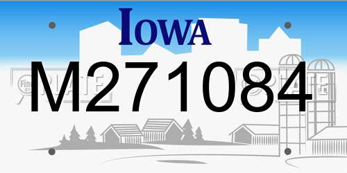 M271084 Iowa License Plate