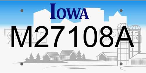 M27108A Iowa License Plate