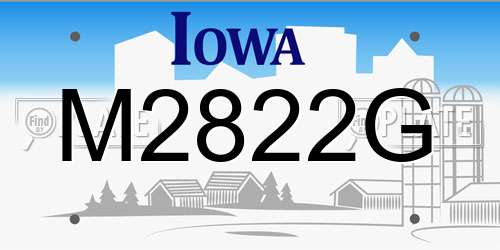 M2822G Iowa License Plate