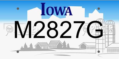 M2827G Iowa License Plate