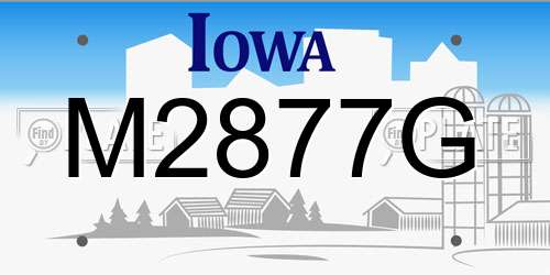 M2877G Iowa License Plate